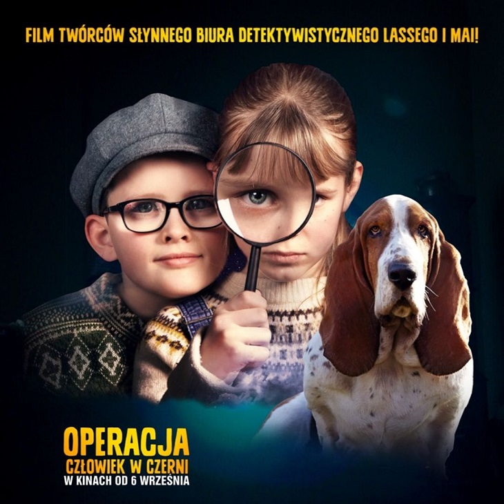 Plakat filmowy. Chłopiec dziewczynka i pies