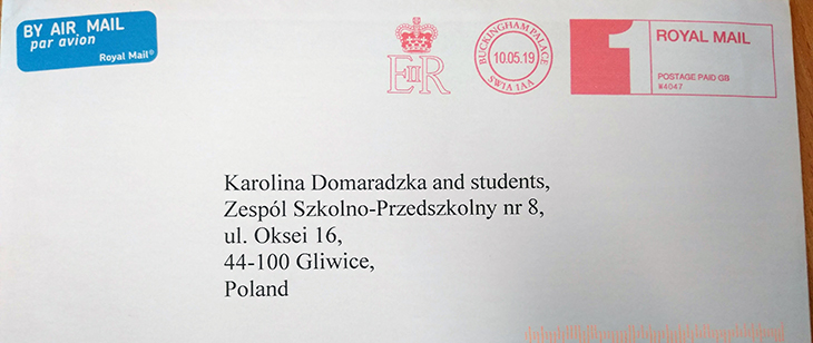 List z adresem szkoły
