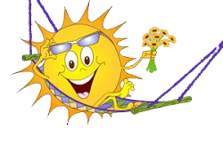 obrazek z narysowanym słońcem na hamaku