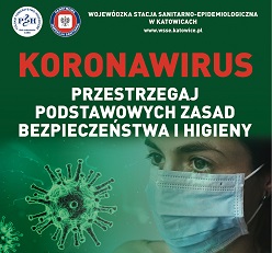 plakat informacyjny z koronawirusem