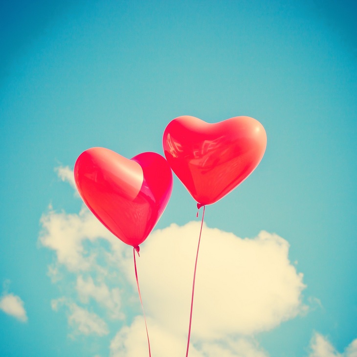 balony w kształcie serca