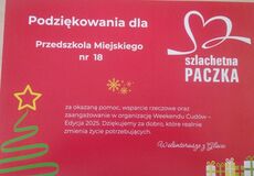 podziękowanie na czerwonym tle za udział w akcji szlachetna paczka