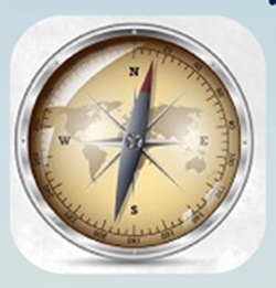 kompas w stylu retro